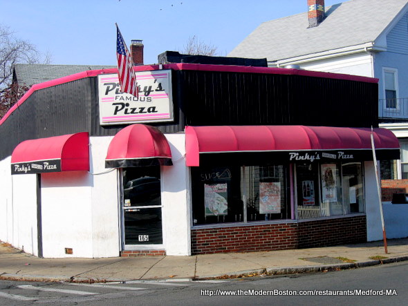 Pinky’s Famous Pizza in Medford, Massachusetts