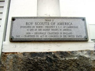 Mass Ave Prospect Union UCC Boys Scouts Troop 2 Sign- (medium sized photo)